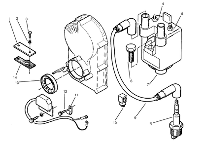 Ignition Electronics Diagram and Parts List for 73441 7900001 - 7999999 Toro Lawn Tractor
