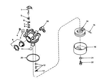 Carburetor No. 632050 Diagram and Parts List for 20710 1000001 - 1999999 Toro Lawn Mower