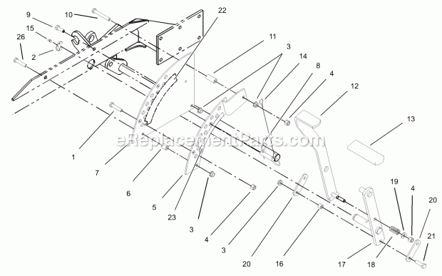 Height Of Cut Assembly Diagram and Parts List for 74179 230007001-230999999 Toro Lawn Mower