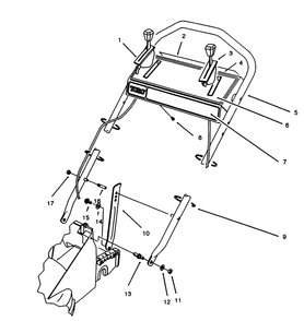 Handle Assembly Diagram and Parts List for 27500 2000001 - 2999999 Toro Lawn Mower