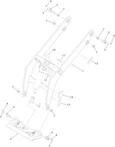 Loader Arm Assembly Diagram and Parts List for 22219 400000000 - 999999999 Toro Lawn Tractor Accessories