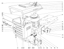 905 And 910 Hood And Engine Assembly Diagram and Parts List for 57051 9000001-9999999 - 1969 Toro Lawn Tractor