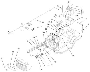 Electrical Assembly Diagram and Parts List for 71240 9900001 - 9999999 Toro Lawn Tractor