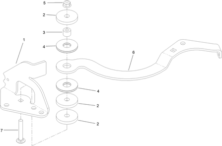 Idler Arm Pivot Assembly Diagram and Parts List for 44410 406814864-407699999 Toro Lawn Mower
