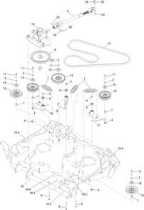 Center Deck Assembly Diagram and Parts List for 74096 403247447-999999999 Toro Lawn Tractor