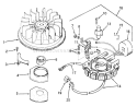 Part Location Diagram of 610818 Tecumseh Stator Core & Generating Coils