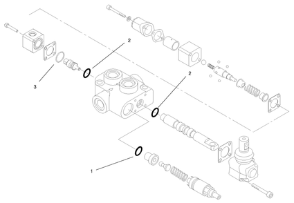 Hydraulic Valve Assembly No. 99-3077 Diagram and Parts List for 22304 900001 - 990001 Toro Lawn Tractor Accessories