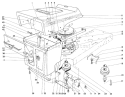 Hood And Engine Assembly Diagram and Parts List for 57222 1000001-1999999 - 1971 Toro Lawn Mower