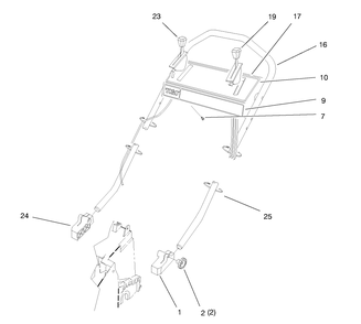 Handle Assembly Diagram and Parts List for 26633 7900001 - 7999999 Toro Lawn Mower