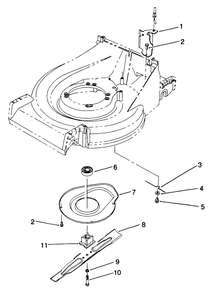 Blade & Shield Assembly Diagram and Parts List for 22685 0000001 - 0999999 Toro Lawn Mower