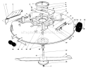 Cutting Deck Diagram and Parts List for 57300 1000001-1999999 - 1981 Toro Lawn Tractor