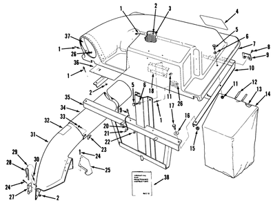 Part Location Diagram of 289060 Toro Bracket-Chute Mounting