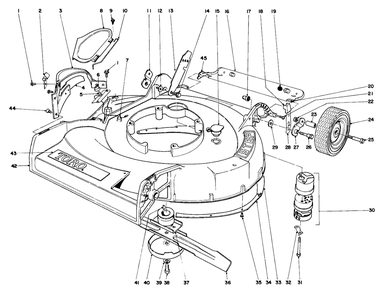 Housing Assembly Model 19273 Diagram and Parts List for 19273 3000001 - 3999999 Toro Lawn Mower