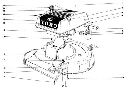 Engine Assembly Model No. 18257 Diagram and Parts List for 18257 1000001 - 1999999 Toro Lawn Mower