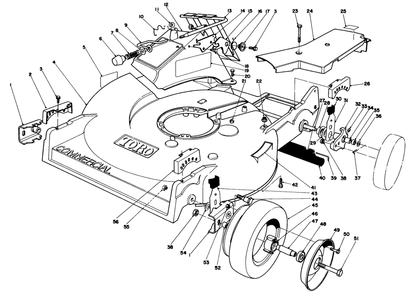 Housing Assembly (Model 22015) Diagram and Parts List for 22015 6000001 - 6999999 Toro Lawn Mower