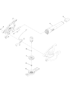 Blower Tube And Impeller Assembly Diagram and Parts List for 51617 322000001-322999999 Toro Leaf Blower / Vacuum