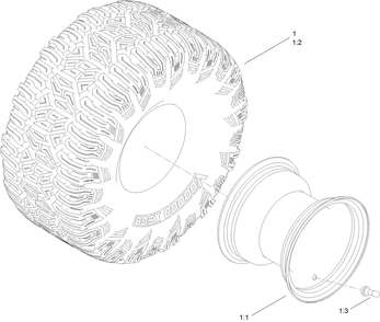 Tire Assembly Diagram and Parts List for 77507 400000000 - 415499999 Toro Lawn Tractor