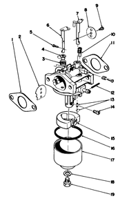 Carburetor Assembly Diagram and Parts List for 59260 6000001 - 6999999 Toro Engine