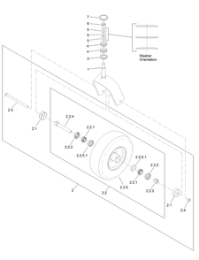 Caster Wheel And Fork Assembly Diagram and Parts List for 29519 400000000 - 999999999 Toro Aerator