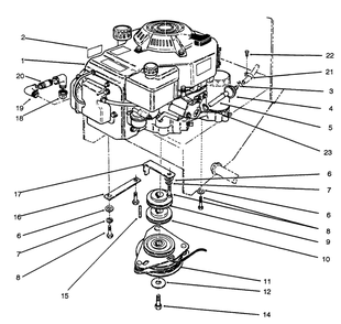 Engine Assembly Diagram and Parts List for 30176 690001 - 691912 Toro Lawn Tractor Accessories