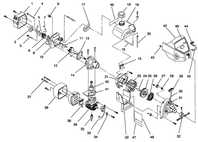Engine Assembly Diagram and Parts List for 51903 69000001 - 69999999 Toro Trimmer