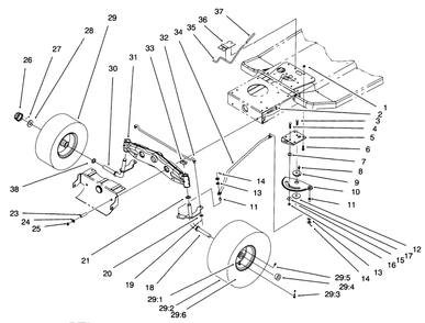 Steering Components Assembly Diagram and Parts List for 71193 6900001 - 6999999 Toro Lawn Tractor