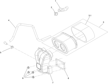 Air Intake And Filtration Assembly Diagram and Parts List for 74450 403350048-999999999 Toro Lawn Tractor
