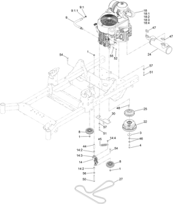 Engine Assembly Diagram and Parts List for 74470 400000000-402099999 Toro Lawn Tractor