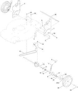 Rear Wheel And Height-Of-Cut Assembly Diagram and Parts List for 21772 410000000 - 411999880 Toro Lawn Mower