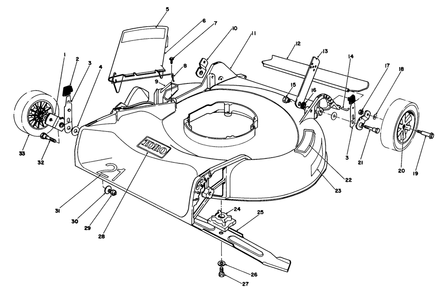 Housing Assembly Diagram and Parts List for 16330 4000001 - 4999999 Toro Lawn Mower