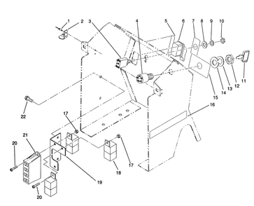 Dash Assembly Diagram and Parts List for 22-14O501 1000001 - 1999999 Toro Lawn Tractor