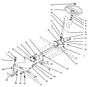 Front Axle And Steering Diagram and Parts List for 73401 5901261 - 5999999 Toro Lawn Tractor