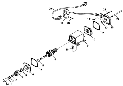 Electric Starter Motor Kit No. 38-7590 Diagram and Parts List for 38072 4900001 - 4999999 Toro Snow Blower