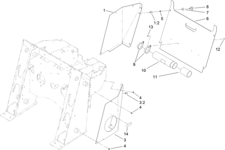 Rear Access Cover Assembly Diagram and Parts List for 22324 407960000 - 409359999 Toro Lawn Tractor Accessories