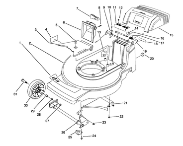 Housing Assembly (Model No. 20901b) Diagram and Parts List for 20906B 2000001 - 2999999 Toro Lawn Mower