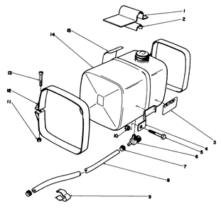 5 Qt. Fuel Tank Assembly No. 52-3710 (Optional) Diagram and Parts List for 59260 6000001 - 6999999 Toro Engine