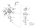 Carburetor Diagram and Parts List for 58007 0000001-0999999 - 1980 Toro Tiller