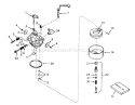 Carburetor Diagram and Parts List for 58007 2000001-2999999 - 1982 Toro Tiller