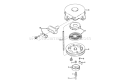 Rewind Starter Diagram and Parts List for 58007 2000001-2999999 - 1982 Toro Tiller
