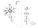 Carburetor Diagram and Parts List for 58007 9000001-9999999 - 1979 Toro Tiller