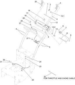 Control Panel Assembly Diagram and Parts List for 30070 404320000-999999999 Toro Lawn Mower