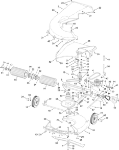Lower Assembly Diagram and Parts List for 02656 (312000001-312999999)(2012) Toro Lawn Mower