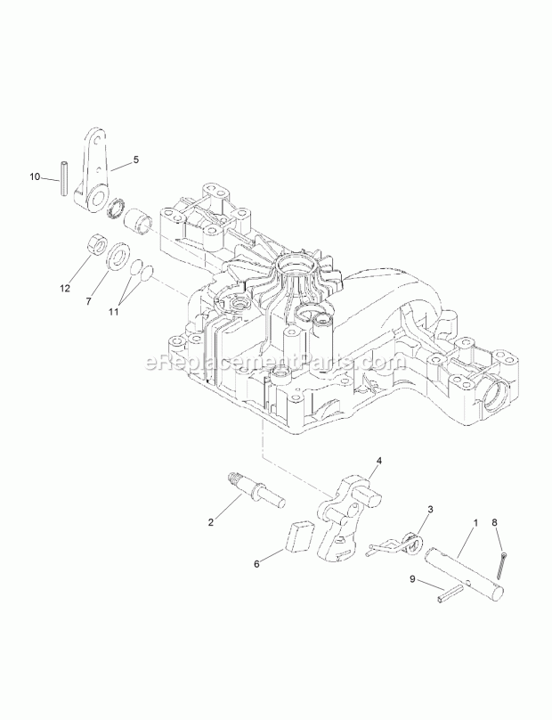 Control Shaft Assembly Transmission Assembly Diagram and Parts List for 74585 316000001-316999999 Toro Lawn Mower