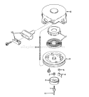 Rewind Starter No. 590420 Diagram and Parts List for 58235 5000001-5999999 - 1975 Toro Tiller