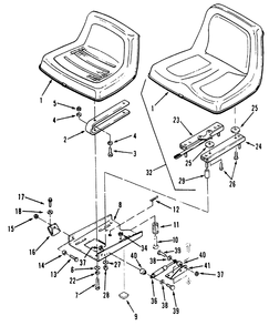 Seat Diagram and Parts List for 31-10K803 2000001 - 2999999 Toro Lawn Tractor