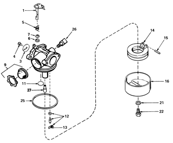 Carburetor No. 632050a Diagram and Parts List for 20705 4000001 - 4999999 Toro Lawn Mower