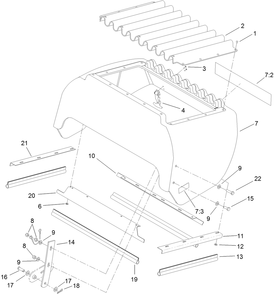 Hood Assembly Diagram and Parts List for 74268 (313000001-313999999)(2013) Toro Lawn Mower