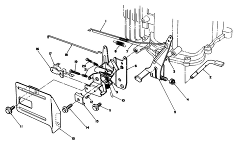 Governor Assembly Diagram and Parts List for 20628C 7000001 - 7999999 Toro Lawn Mower