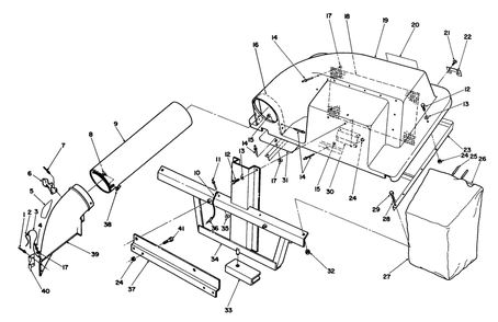Twin Bagger Grass Catcher Model No. 59186 (Optional) Diagram and Parts List for 55600 9000001 - 9999999 Toro Lawn Tractor