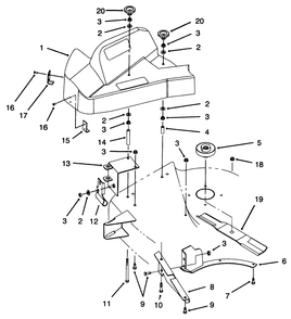 Pulley & Shield Assembly Diagram and Parts List for 79102 6900001 - 6999999 Toro Lawn Tractor